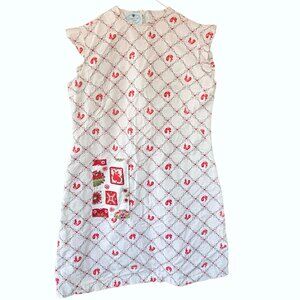 SugarCoat Couture Vintage Folk Rooster Novelty Print Shift Dress Cottagecore